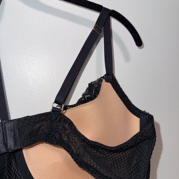 Adore Me Lace & Mesh Bra Black Floral Design 38DD - Picture 5 of 8